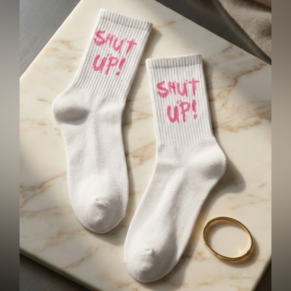The Statement Crew Socks: "Shut Up!" Edition